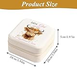 Highland Cow Jewelry Box, Cute Animal Jewellery Organiser, Portable Storage Case for Necklaces Earrings Rings, Highland Cow Lover Gifts for Women Girls - Image 7
