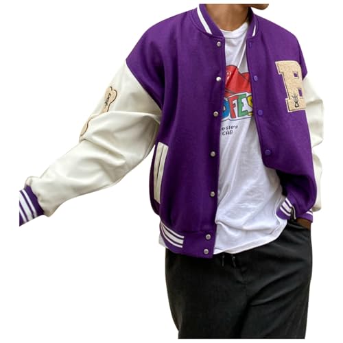 Veste d'hiver décontractée femme avec motif baseball imprimé tendance