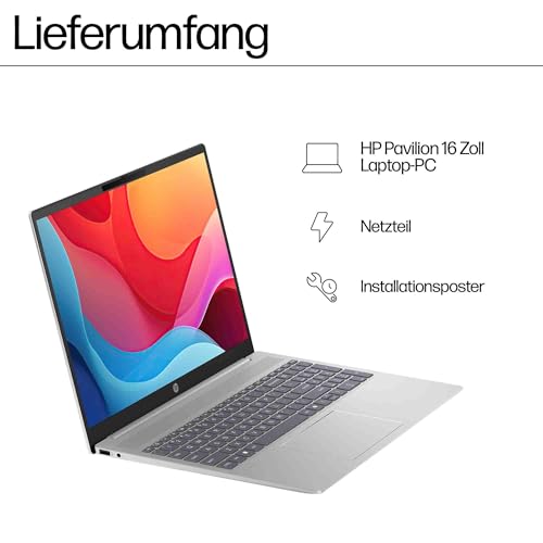 Prijenosno računalo HP Pavilion | AMD Ryzen 7 8840U | 16-inčni WUXGA zaslon | 16 GB DDR5 RAM | 512 GB PCIe NVMe SSD | AMD Radeon grafika | QWERTZ tipkovnica | Windows 11 Početna | Srebro