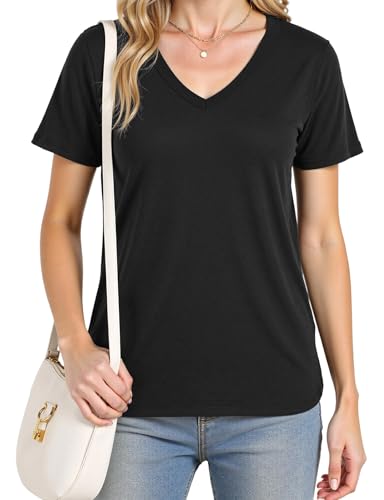 V Neck T Shirts for Women - Summer Fashion Trendy Outfits Clothes - Lightweight Soft Casual Women T Shirt2