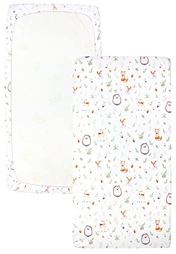 TupTam baby fitted sheet children fitted sheet for baby bed cot pack of 2, Glade/Polka Dot Green, 60 x 120 cm - Image 3