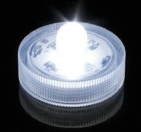 Lily's Home Submersible LED Lights, White. Battery Operated LED Lights. Set of 10 Wedding Tea Lights