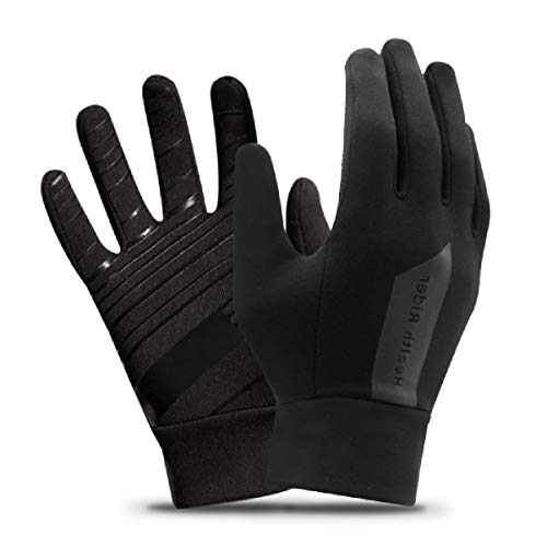 Azarxis Gants Hiver Chaud à Écran Tactile Gants de Course à Pied Gants de Cyclisme Sport pour Homme Femme Moto Vélo Running Ski (02 - Noir, S) Cover