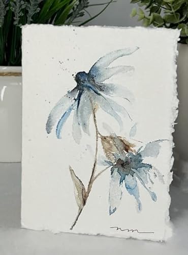 Wanderings Handmade White Deckle Edge Blank Greeting Cards - Pack Of 25 - Writers, Artists, Crafters - Thank Yous, Invitations, Menus, Greeting Cards, Notes - Thick 150 Gsm - Folded To 5X7” #TOP2