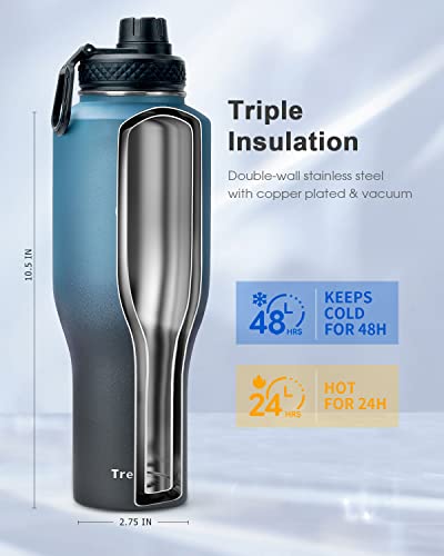 Trebo-40oz-Water-Bottle-Insulated-with-Lid-and-StrawDouble-Wall-Vacuum-Stainless-Steel-Metal-Tumbler-Flask-Fit-in-Any-Car-Cup-Holder-with-Paracord-HandleLeakproof-Keep-Cold-HotIndigoBlack
