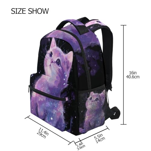 Cute Space Galaxy Cat Boys Girls Kids School Backpacks Bookbag, School Bag Travel Backpack Daypack4