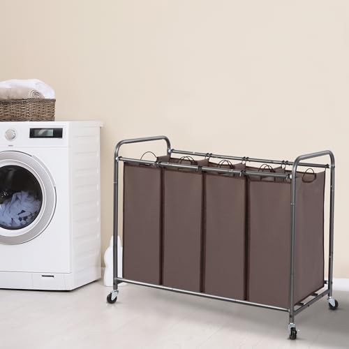 Storage Maniac STM1005000031 Laundry Sorter, 4 Section, Laundry Hamper With Wheels, Eco-Friendly, Portable, Removable, Waterproof thumb #5