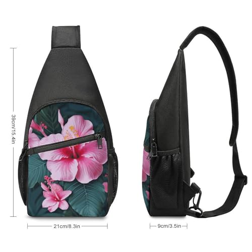 Bolso cruzado casual Hawaii Flower para mujer y hombre miniatura 2