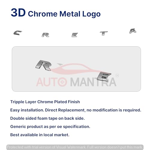 Image of Creta Self Adhesive | Metal Sticker Logo Badge 3D Emblem Car Sticker