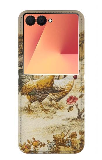 Étui Galaxy Z Flip 7 chic rustique en cuir pour vos sorties et week-ends