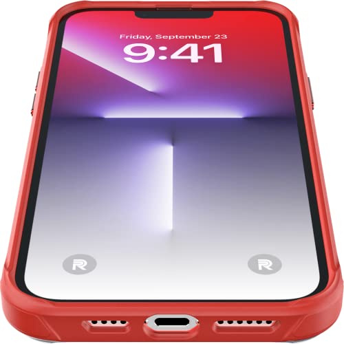 Rebel Phone Clear Iphone 13 Pro Max Case [Frosted Series Gen-3] Magsafe Compatible, Translucent Matte Texture, Protective Shockproof Bumpers, Metal Buttons, Slim Fit Grip, 6.7 Inch 2021 (Frosted Red) #TOP3
