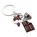 F Fityle Porte-clés Glace Chocolat Alimentaire Résine Gâteau Durable Dessert Beau Pendentif pour Accessoires de Mode Amis, Cadeau d'anniversaire, Fille, - Chocolat