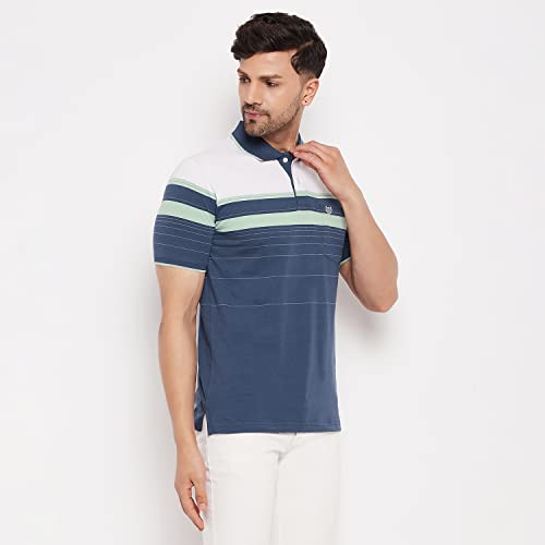 Image of Duke Stardust Men Polo Neck Half Sleeve Cotton T-Shirt (LF5839 Denim L)
