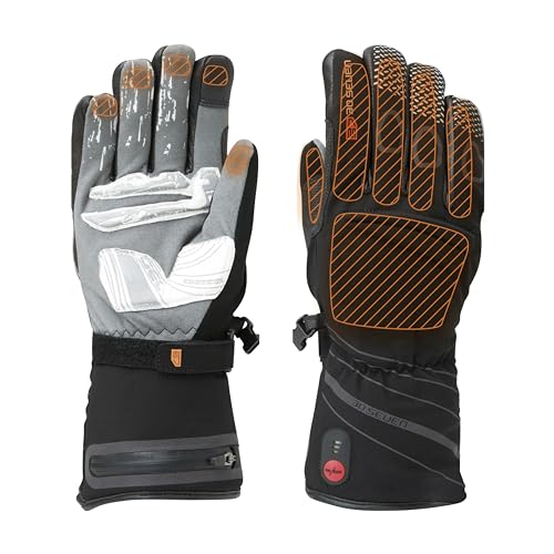 30seven Beheizte Fahrradhandschuhe, elektronische Heizhandschuhe, wasserfeste & Winddichte Outdoor-Bekleidung, für Damen, Herren & Kinder, schwarz, 7-XS