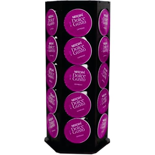 Porta Capsulas Compátivel Suporte para Café Dolce G Preto Cantinho do Café Organização , D Gusto 30 Capsulas Preta Giratória Armazenamento Pouco Espaço Cantinho Coffe Sofisticação