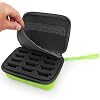 CASEMATIX Green Clipper Blade Holder for 12 Blades - Protective Clipper Blade Storage Case with Barber Blade Holder Foam and Hard Shell Impact-Resistant Outer, Case Only