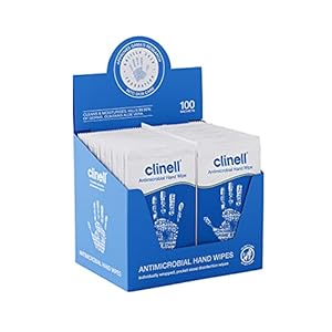 Clinell Antimicrobial Hand Wipes – Sanitising Wipes, Ideal for Travel – Dermatologically Tested, Kills 99.99% of Germs…