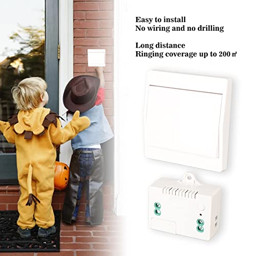 Campainha Sem Fio, Campainha Autoalimentada Para Sala De Aula Com Receptor Timbre Para Puerta Para C