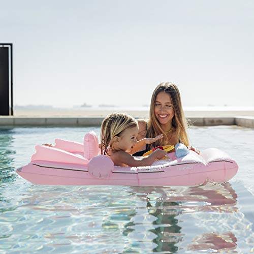 Funbaby By Funboy Inflatable Luxury Pink Convertible Classic Sports Car Baby Float For Kids, Steering Wheel #TOP2