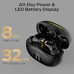 Monster N-Lite 217 Wireless Earbuds, Immersive Stereo Sound, Bluetooth 6.0 in-Ear Headphones, Built-in Smart Noise Cancelling Mic for Clear Calls, Comfortable Fit, 32H Playtime, IPX6 Waterproof, Black