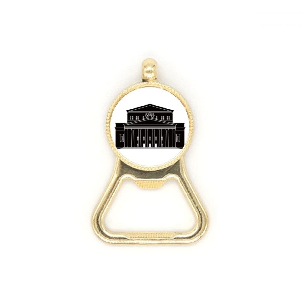 Porte-clés décapsuleur acier inoxydable silhouette théâtre Moscou design ciselé