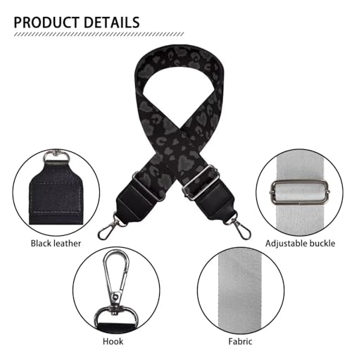 Image of Halloween Handbag Strap Canvas Purse Strap Colorful Bat Black Shoulder Strap Multicolor Bats Replacement Strap