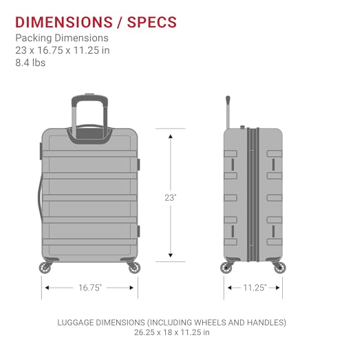 SwissGear 7366 Signature Hardside Expandable Luggage with Spinner Wheels, TSA Lock, Evening Haze, Checked-Medium 23-Inch