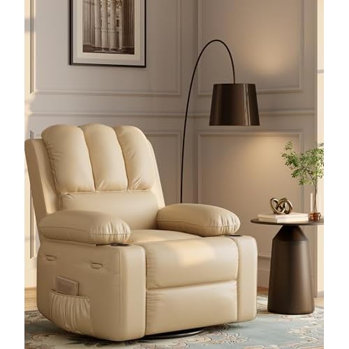 Garvee Oversized Extra Wide Recliner Chair, Manual Recliner for Adults, Faux PU Leather Chair with 1.5X Sponge Filling, for Nursery, Living Room, Bedr