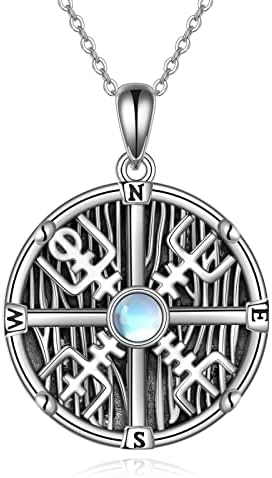 UCADRIT Thor Hammer /Celtic Knot Cross /Viking Compass Necklace Sterling Silver Viking Necklace Nordic Amulet Jewellery Gifts for Women Men