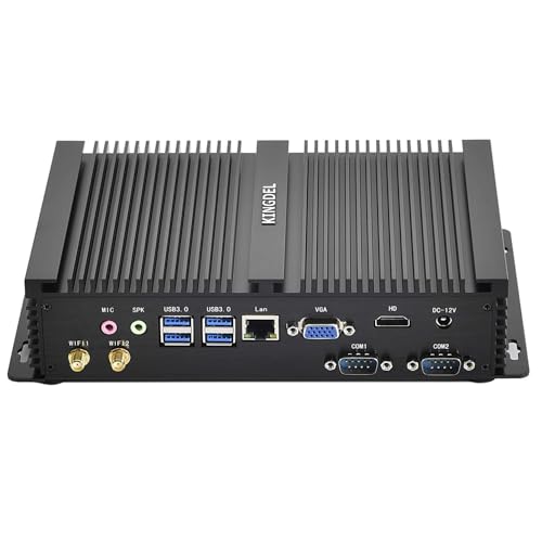 Image of KINGDEL Mini Business PC, Core i5-8250U 8th Gen CPU, 16G DDR4 RAM 1TB SSD, HD(4K@60Hz) Outputs 6xUSB 2xCOM, VGA Fanless Gaming Computer Support Two Screen