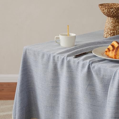 YZJZEDS Tassel Linen Square Table Cloth, Light Blue 52x52 Inch by YZJZEDS - Used condition - Image 7