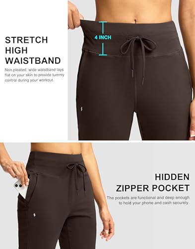 Image of Soothfeel Womens Joggers with Zipper Pockets High Waisted Sweatpants Athletic Leggings Pants for Workout Running Yoga