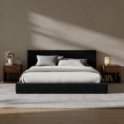 Image of RECCI AirFrame Full Size Upholstered Bed Frame with Plush Padded Headboard
