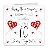 Hunts England - 10th Wedding Anniversary Card - 10 Years Together - Happy Anniversary - Timeless Collection #1