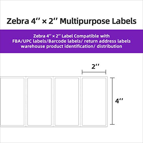 Avenemark 12 Rolls 4" X 2" Direct Thermal Labels For Barcodes Postage Address Shipping Labels Compatible With Rollo & Zebra Desktop Printers Adhesive - 750 Labels/Roll #TOP2