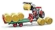bruder 02220 - Ballentransportanhänger mit 8 Rundballen - 1:16 Ballenwagen Bauernhof Landwirtschaft Transport-Anhänger Heu-Ballen Stroh Zubehör Traktor Ballenpresse