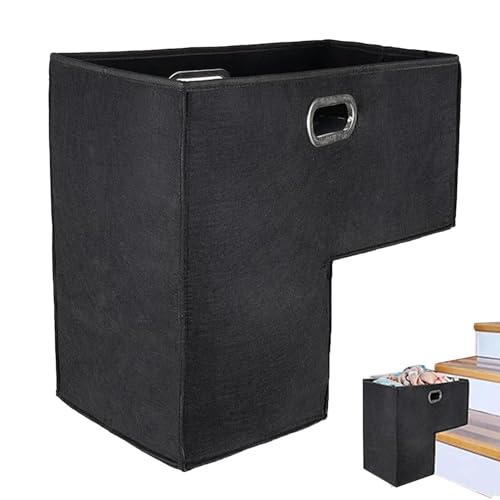 La Mejor Selección de Cestos de escalera que puedes comprar esta semana. 46 Canasta de escaleras con manijas, Organizador de Canasta de Escalera en Forma de L, Cesta de escaleras Plegables, para escaleras, almacenamiento, organizador, decoración del hogar