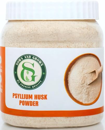 Image of Sown and Grown Psyllium Husk Powder (Isabgol) 250g x 2 | Pack of 2 | Natural Plant-Based Soluble Fibre | Fine Powder Texture