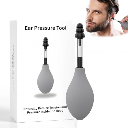 Pompetta Acufeni, Dispositivo Che Combatte L'Acufene Fischi Alle Orecchie, Dispositivo Di Aspirazione A Pressione 'Orecchio, Bilanciamento Della Pressione 'Orecchio Interno (Grigio, 1)