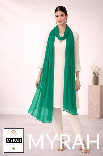Image of MYRAH Chiffon Solid Casual Daily Use Dupatta For Women's & Girls Length - 2.50 Meter