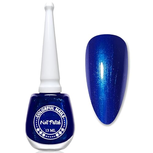 Nagellack Blau, 13 Ml Perlmutt Nagelack für Frauen, Nagellack Schnelltrocknend, Nail Polish Blau Schimmer, Regular Nagelack Ohne UV Lampe DIY Nail Art Zu Hause (Pearl Blue)