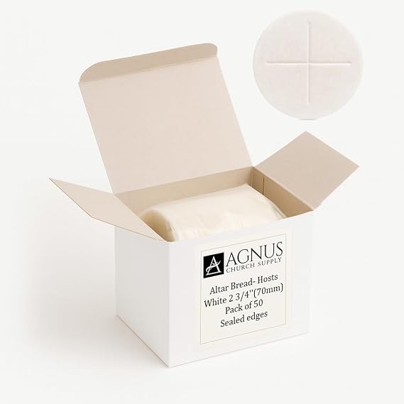 Altar Bread Hosts – White 2 3/4'', Pack of 50 | Premium Communion Wafers for Church Services, Eucharist, and Religious Ceremonies