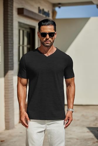 COOFANDY Men's T Shirts Short Sleeve Classic V Neck T-Shirt Casual Summer Basic Tee Shirt2