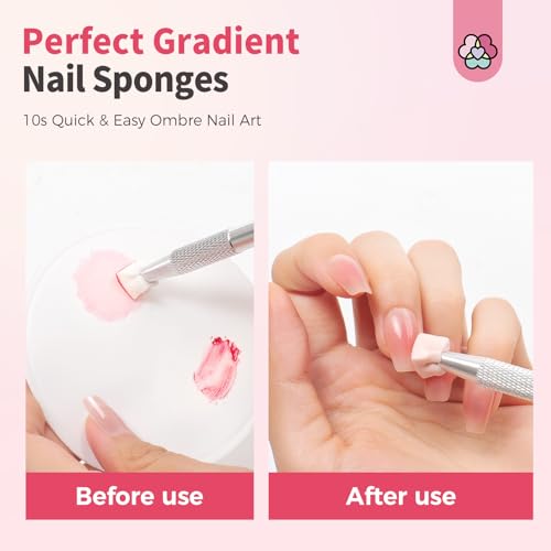 Image of SAVILAND Nail Sponges for Ombre 100PCS with Grabbing Pen & Storage Box
