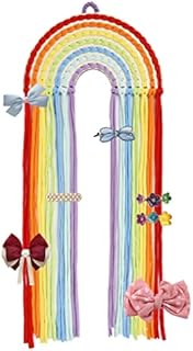 NA Rainbow Macrame Wall Hanging Colorful Woven Tapestry 54X24cm Kids Room Wall Tapestry Macrame Wall Hanging Decor Wall Hanging Decoration Rainbow Hanging Ornament