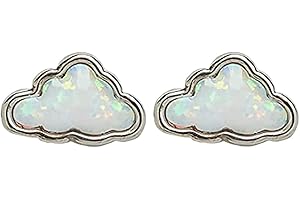 Cloud Earrings: Silver-Plated Opal Stud Earrings