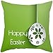 ANAZOZ Funda Cojines Decoracion 50x50,Fundas Decorativas Cojines para Sofás Happy Easter Huevo con Flores (Verde,Sin Relleno)