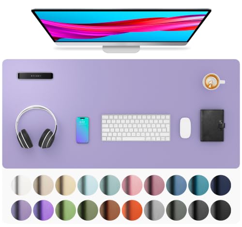 Image of Aothia Faux Leather Desk Mat (Light Purple, 36 inch x 17 inch)