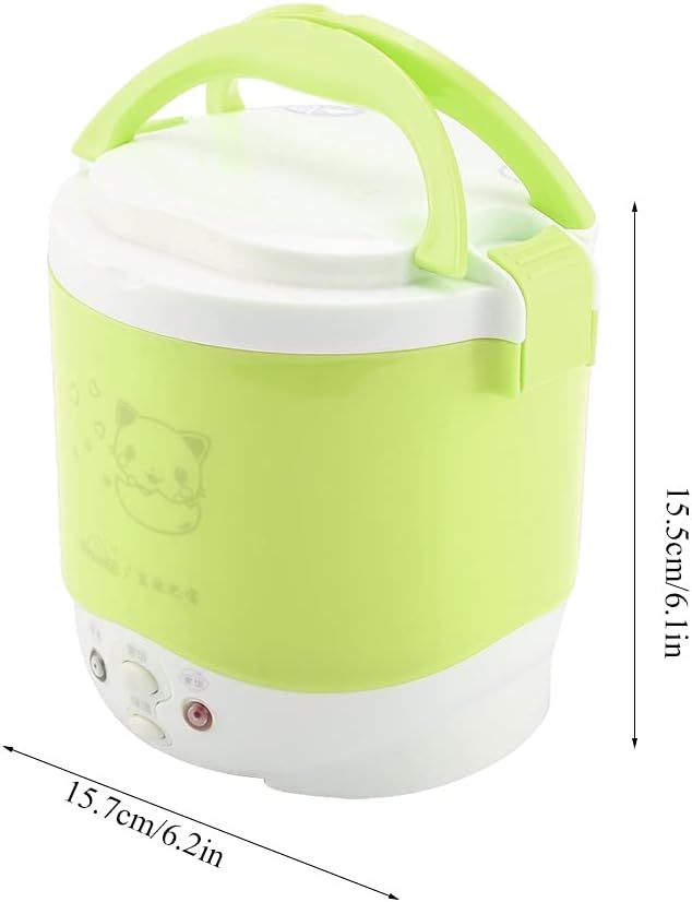 Fdit Rice Cooker, 12V 100W 1L Electric Portable Multifunctional Rice Cooker Suitable for Car Food Steamer (Green)