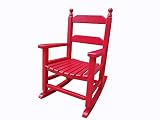Rocking Rocker - K081RD Durable Red Child’s Wood Porch Rocker/Outdoor Rocking Chair - Indoor or Outd